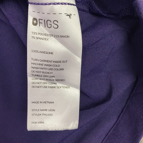 Figs Scrub Set Men's XXL Leon Top and 3XL/S Tansen Jogger Pants Purple - Picture 5 of 16